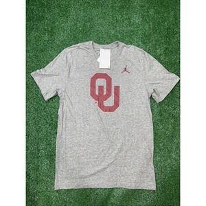 The Nike Tee Oklahoma University OU Gray Short Sleeve T Shirt Small‎ Jordan Logo